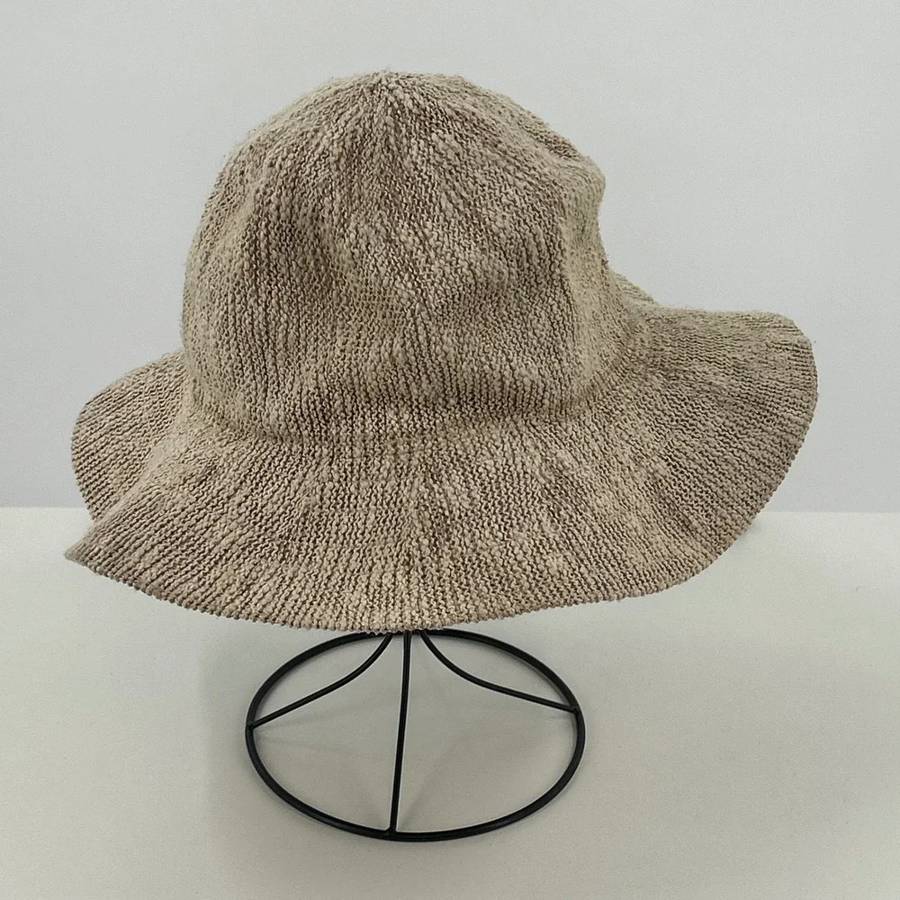 Carve Designs Knit Floppy Sun Hat Beige Costal Boho Bach Vacation One Size